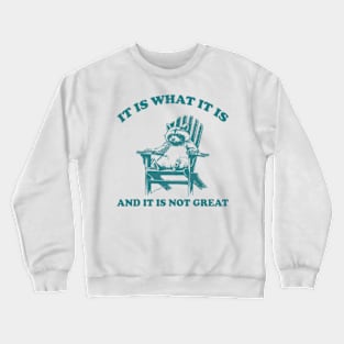 it is what it is and its not great Funny Raccoon Crewneck Sweatshirt